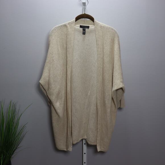 Halogen 100% Cashmere Open Front Cardigan One Size Beige - Picture 2 of 4